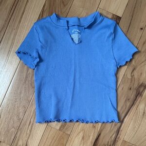 Art Class Blue Ribbed Top